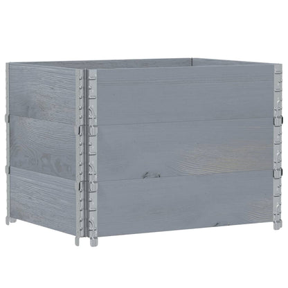 Paretali per Pallet 3pz Grigi 80x60cm in Legno Massello di Pino | homemem39