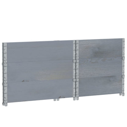 Paretali per Pallet 3pz Grigi 80x60cm in Legno Massello di Pino | homemem39