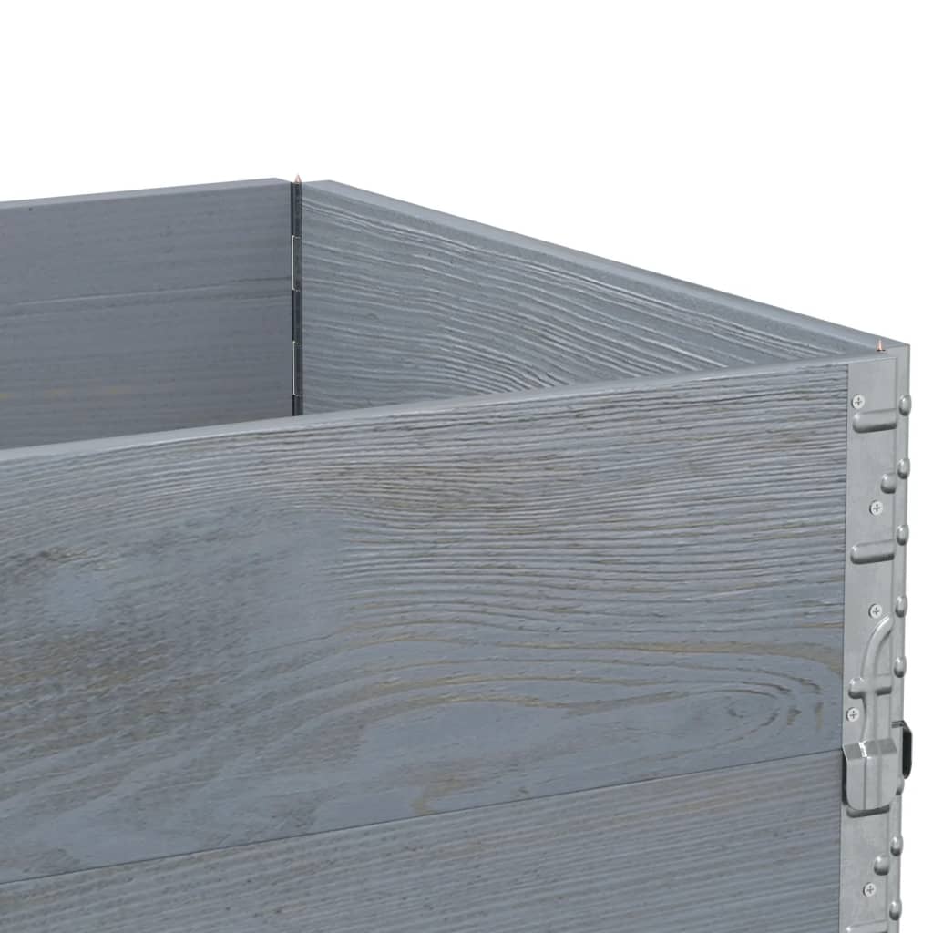 Paretali per Pallet 3pz Grigi 80x60cm in Legno Massello di Pino | homemem39