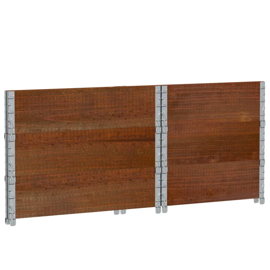 Paretali per Pallet 3pz Marroni 80x60cm Legno Massello di Pino | homemem39