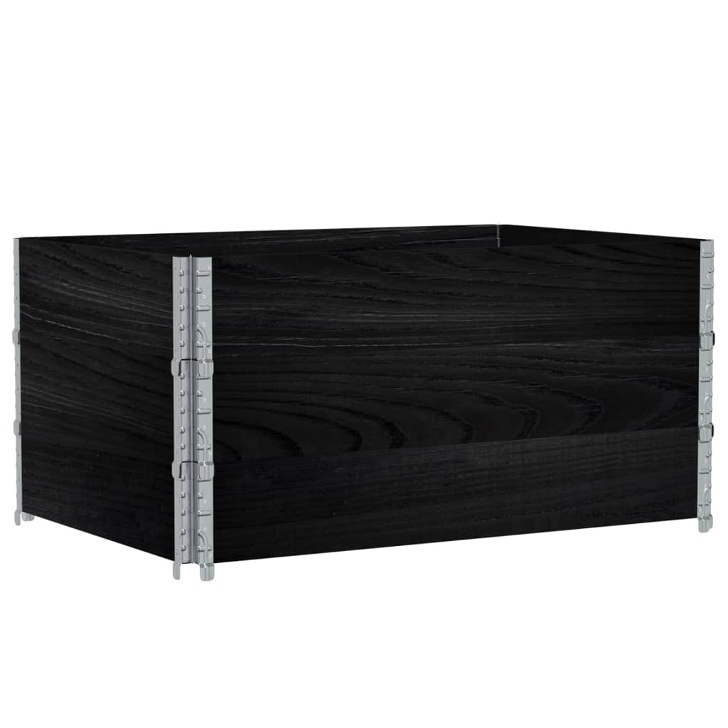 Paretali per Pallet 3 pz Neri 120x80cm Legno Massello di Pino | homemem39