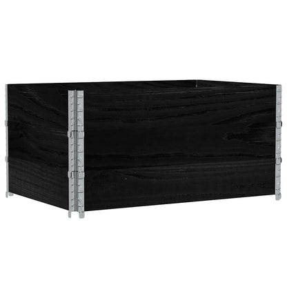 Paretali per Pallet 3 pz Neri 120x80cm Legno Massello di Pino | homemem39