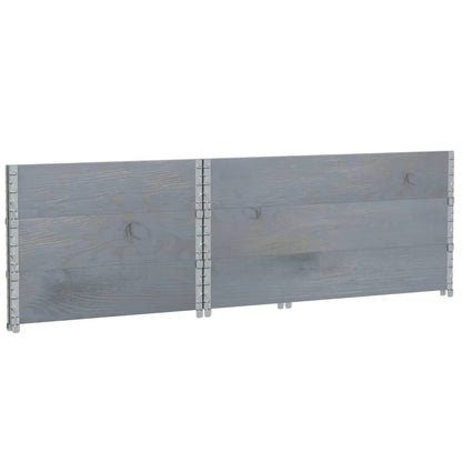 Paretali per Pallet 3pz Grigi 120x80cm Legno Massello di Pino | homemem39