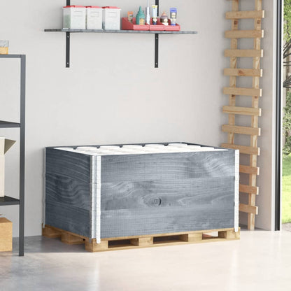 Paretali per Pallet 3pz Grigi 120x80cm Legno Massello di Pino | homemem39