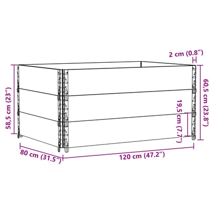 Paretali per Pallet 3pz Marroni 120x80cm Legno Massello di Pino | homemem39