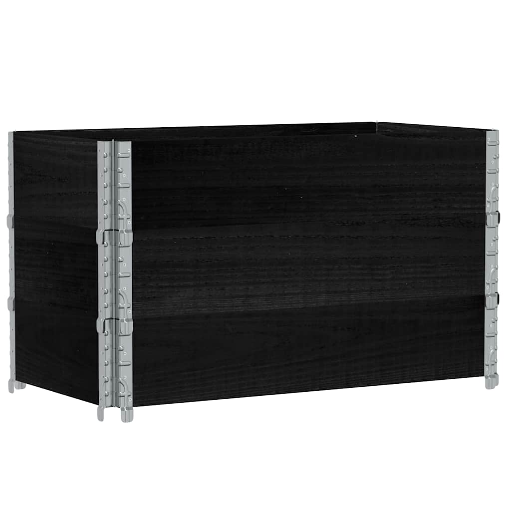 Paretali per Pallet 3 pz Neri 100x50cm Legno Massello di Pino | homemem39