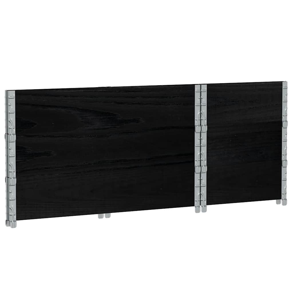Paretali per Pallet 3 pz Neri 100x50cm Legno Massello di Pino | homemem39