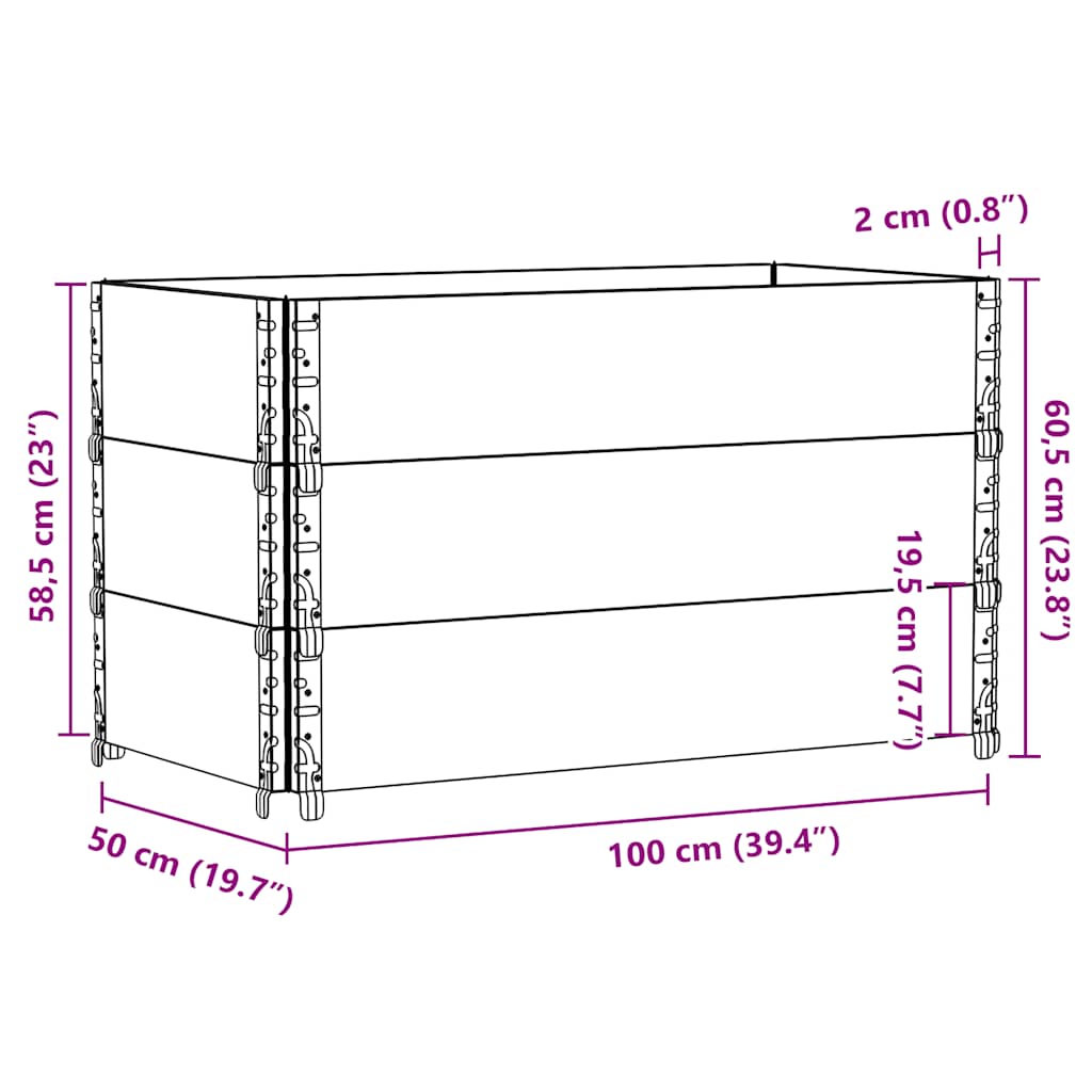 Paretali per Pallet 3 pz Neri 100x50cm Legno Massello di Pino | homemem39