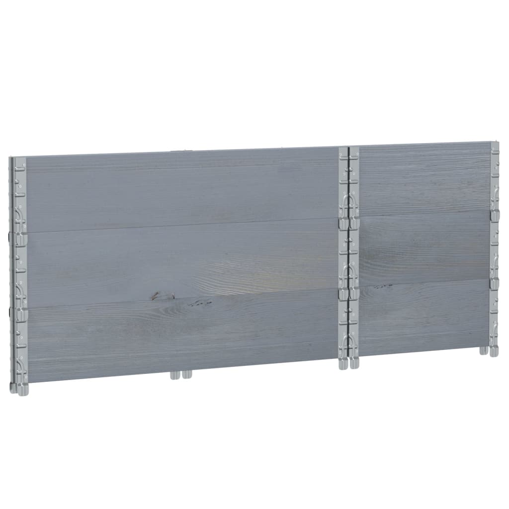 Paretali per Pallet 3pz Grigi 100x50cm Legno Massello di Pino | homemem39