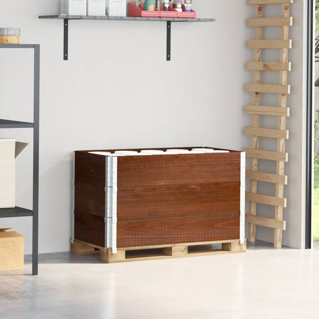 Paretali per Pallet 3pz Marroni 100x50cm Legno Massello di Pino | homemem39