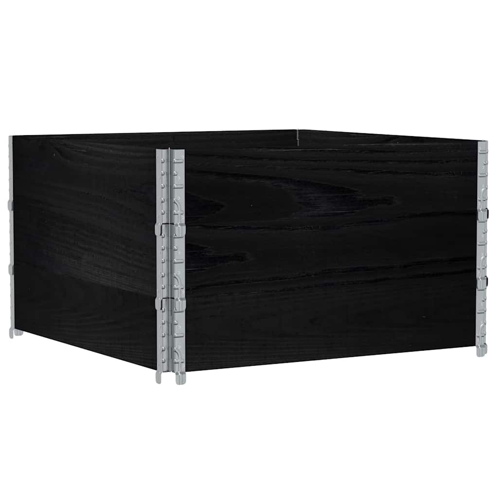 Paretali per Pallet 3 pz Neri 100x100cm Legno Massello di Pino | homemem39