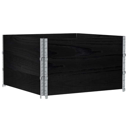 Paretali per Pallet 3 pz Neri 100x100cm Legno Massello di Pino | homemem39