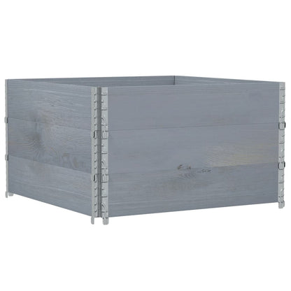 Paretali per Pallet 3pz Grigi 100x100cm Legno Massello di Pino | homemem39