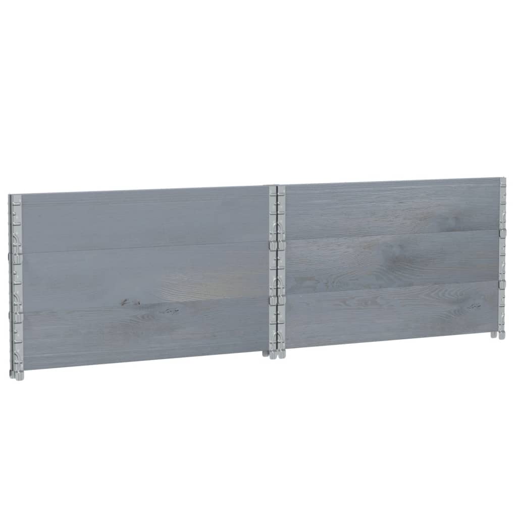 Paretali per Pallet 3pz Grigi 100x100cm Legno Massello di Pino | homemem39