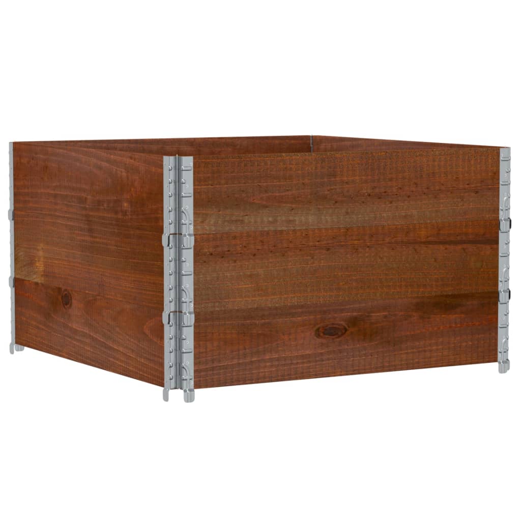 Paretali per Pallet 3pz Marroni 100x100cm Legno Massello Pino | homemem39