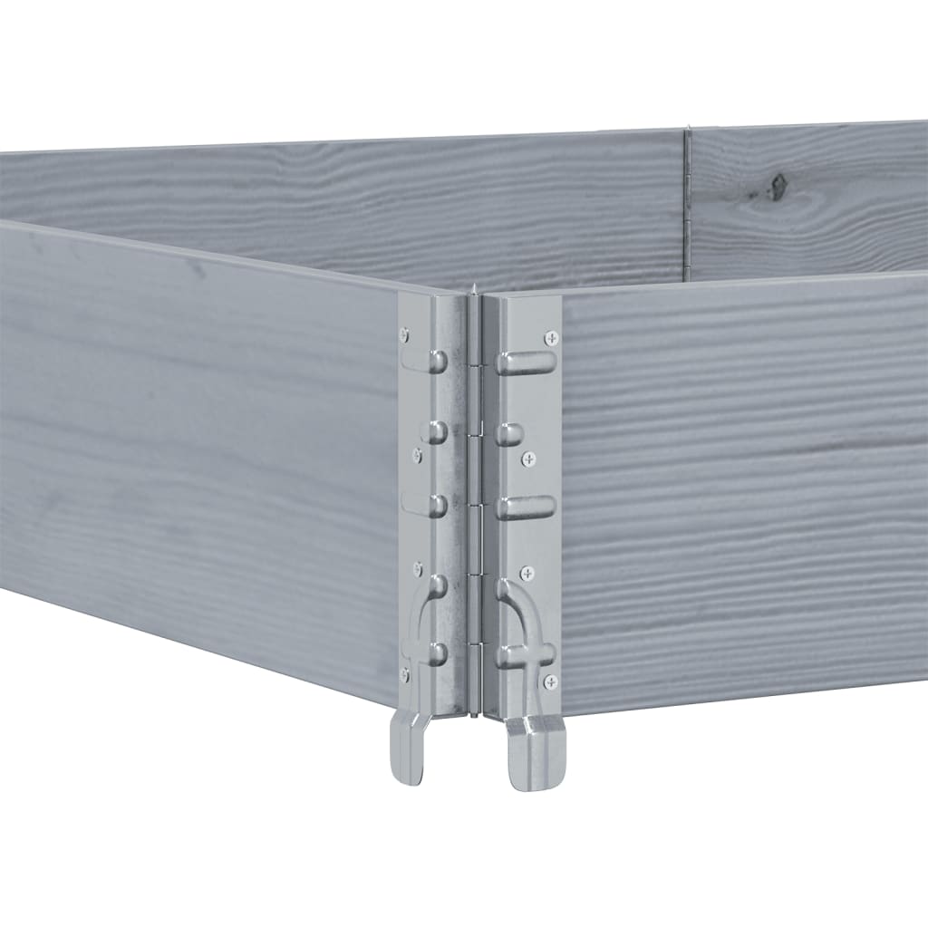 Paretali per Pallet 3pz Grigi 150x50cm Legno Massello di Pino | homemem39