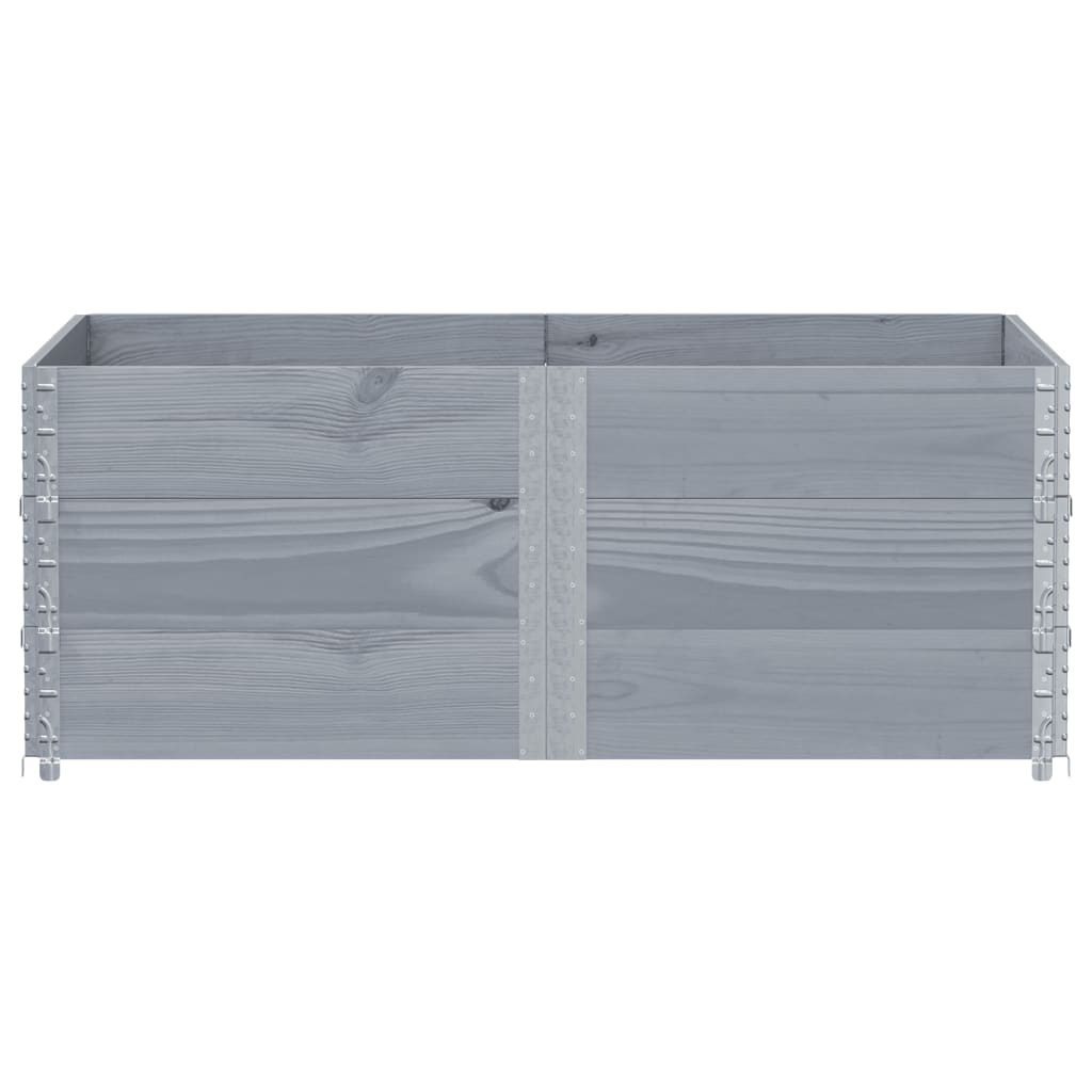 Paretali per Pallet 3pz Grigi 150x100cm Legno Massello di Pino | homemem39