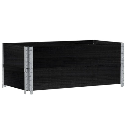 Fioriera da Giardino Nera 100x50 cm in Legno Massello di Pino | homemem39