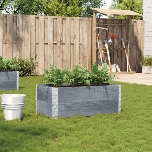 Fioriera da Giardino Grigia 40x40x78 cm Legno Massello di Pino | homemem39