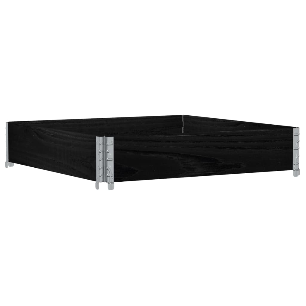 Fioriera da Giardino Nera 100x100 cm in Legno Massello di Pino - homemem39