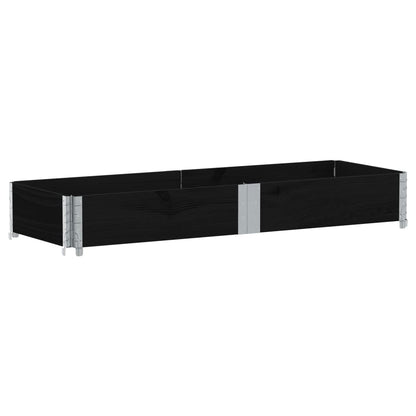 Fioriera da Giardino Nera 150x50 cm in Legno Massello di Pino | homemem39