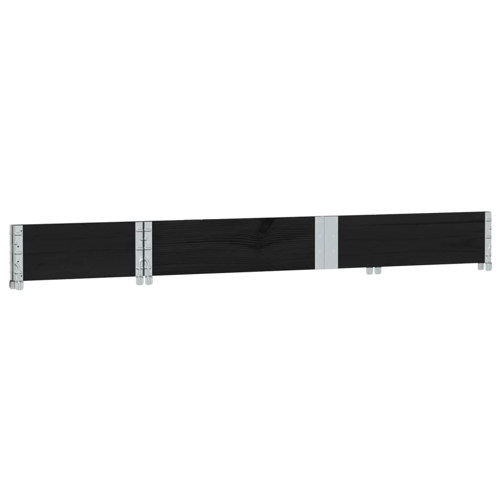 Fioriera da Giardino Nera 150x50 cm in Legno Massello di Pino | homemem39