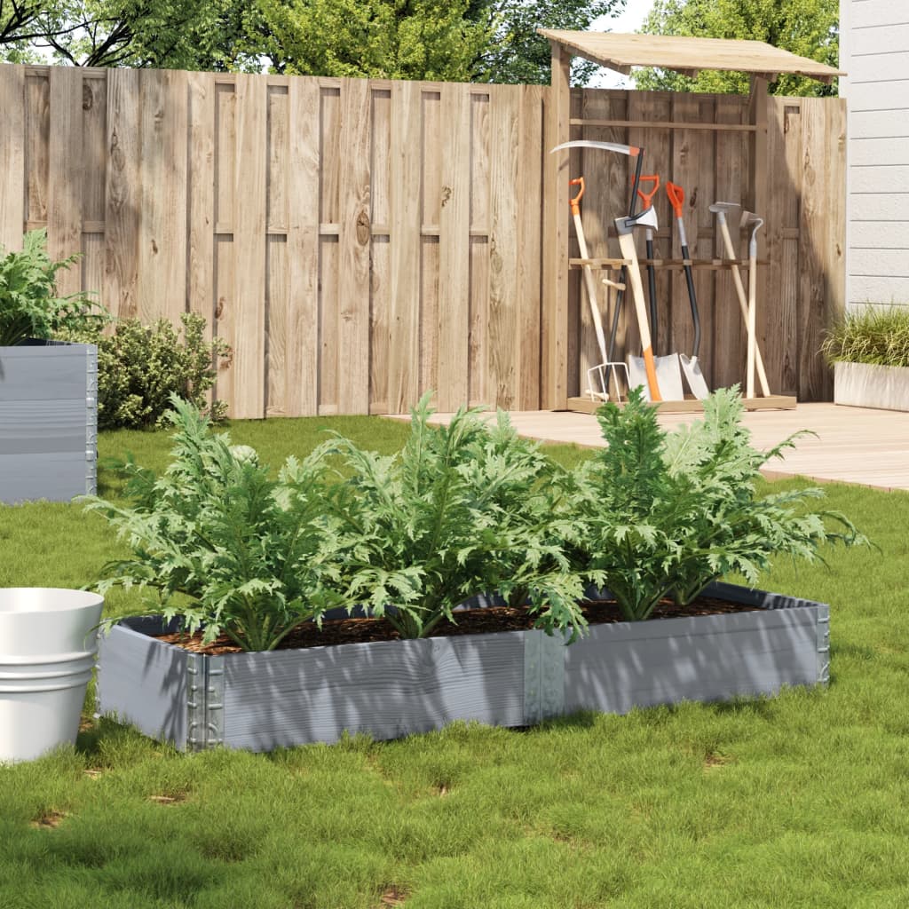 Fioriera da Giardino Grigia 150x50 cm Legno Massello di Pino | homemem39