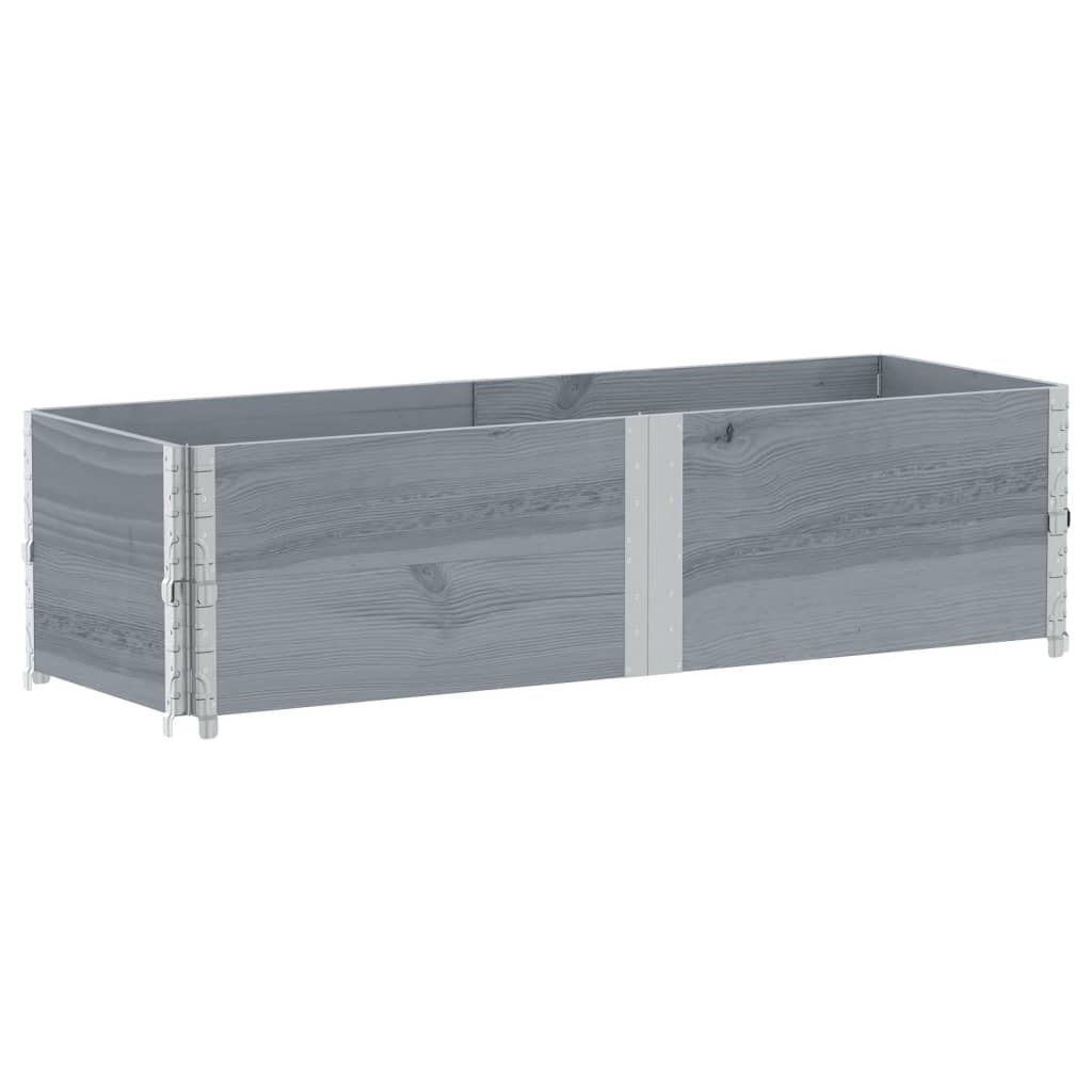 Fioriera da Giardino Grigia 150x50 cm Legno Massello di Pino | homemem39