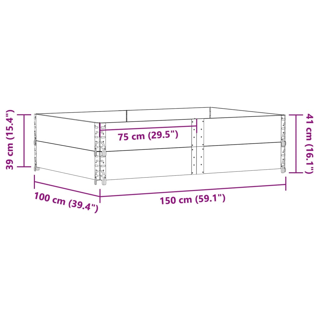 Fioriera da Giardino Marrone 150x100 cm Legno Massello di Pino | homemem39