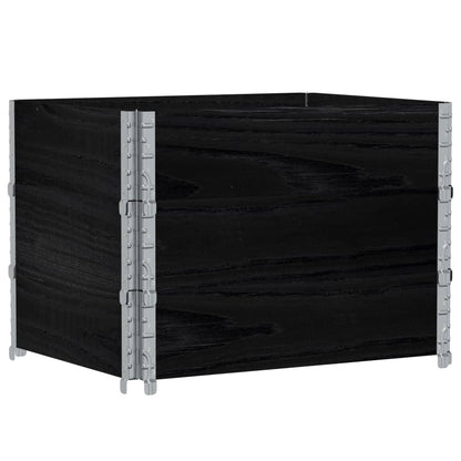 Fioriera da Giardino Nera 80x60 cm in Legno Massello di Pino | homemem39