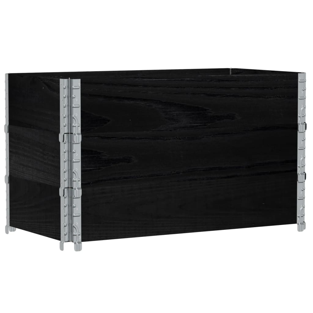 Fioriera da Giardino Nera 100x50 cm in Legno Massello di Pino | homemem39