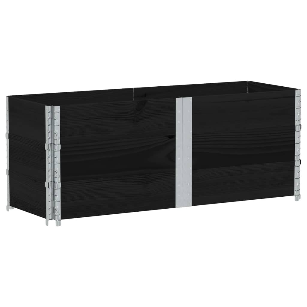 Fioriera da Giardino Nera 150x50 cm in Legno Massello di Pino | homemem39