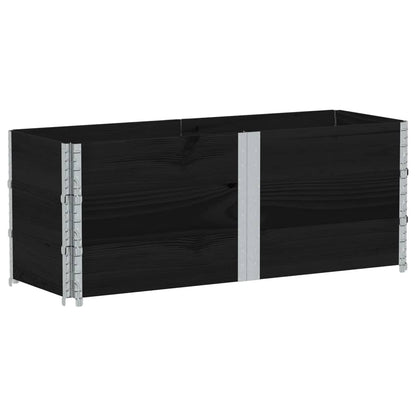 Fioriera da Giardino Nera 150x50 cm in Legno Massello di Pino | homemem39