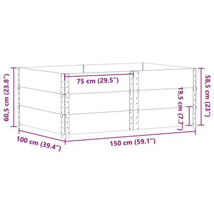 Fioriera da Giardino Marrone 150x100 cm Legno Massello di Pino | homemem39