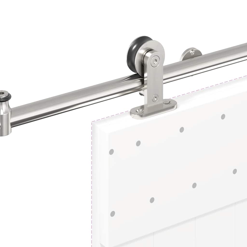 Kit Binari Porta Scorrevole 200 cm Acciaio Inossidabile Argento | homemem39