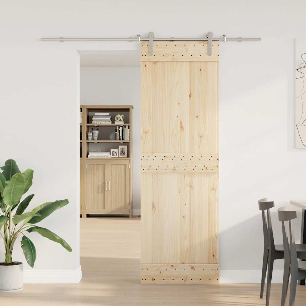 Kit Binari Porta Scorrevole 200 cm Acciaio Inossidabile Argento | homemem39