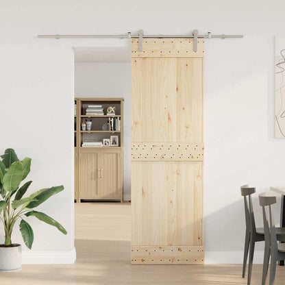 Kit Binari Porta Scorrevole 200 cm Acciaio Inossidabile Argento | homemem39