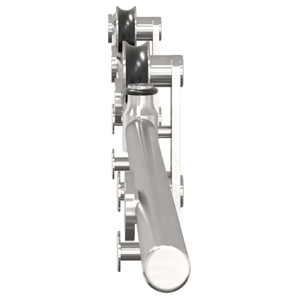Kit Binari Porta Scorrevole 200 cm Acciaio Inossidabile Argento | homemem39