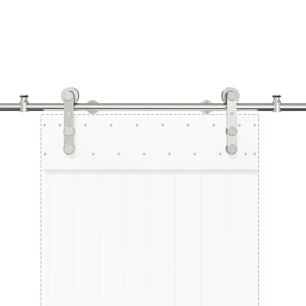 Kit Binari Porta Scorrevole 200 cm Acciaio Inossidabile Argento | homemem39