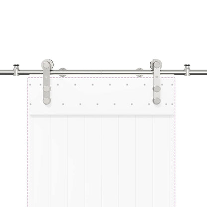 Kit Binari Porta Scorrevole 200 cm Acciaio Inossidabile Argento | homemem39