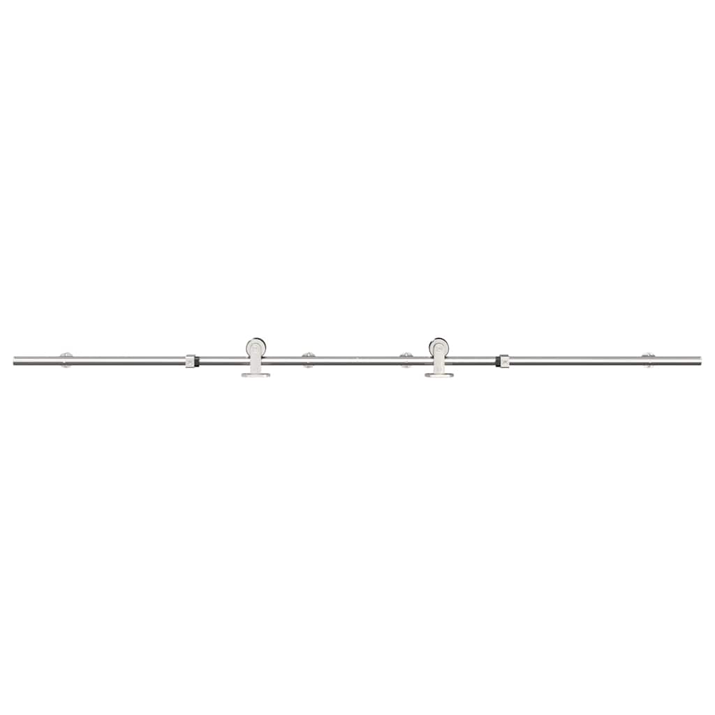 Kit Binari Porta Scorrevole 183 cm Acciaio Inossidabile Argento | homemem39