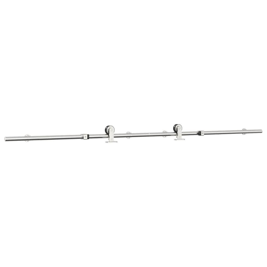 Kit Binari Porta Scorrevole 183 cm Acciaio Inossidabile Argento | homemem39