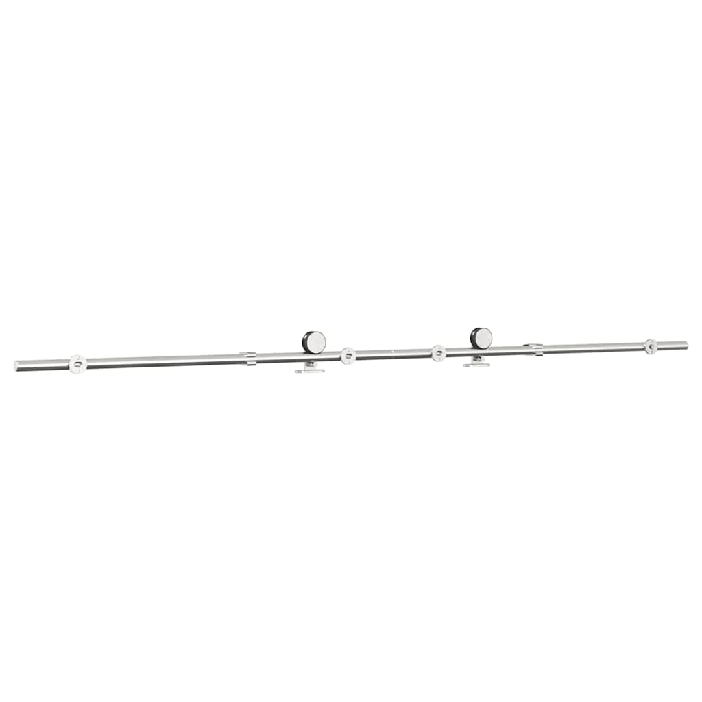 Kit Binari Porta Scorrevole 200 cm Acciaio Inossidabile Argento | homemem39
