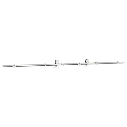 Kit Binari Porta Scorrevole 200 cm Acciaio Inossidabile Argento | homemem39