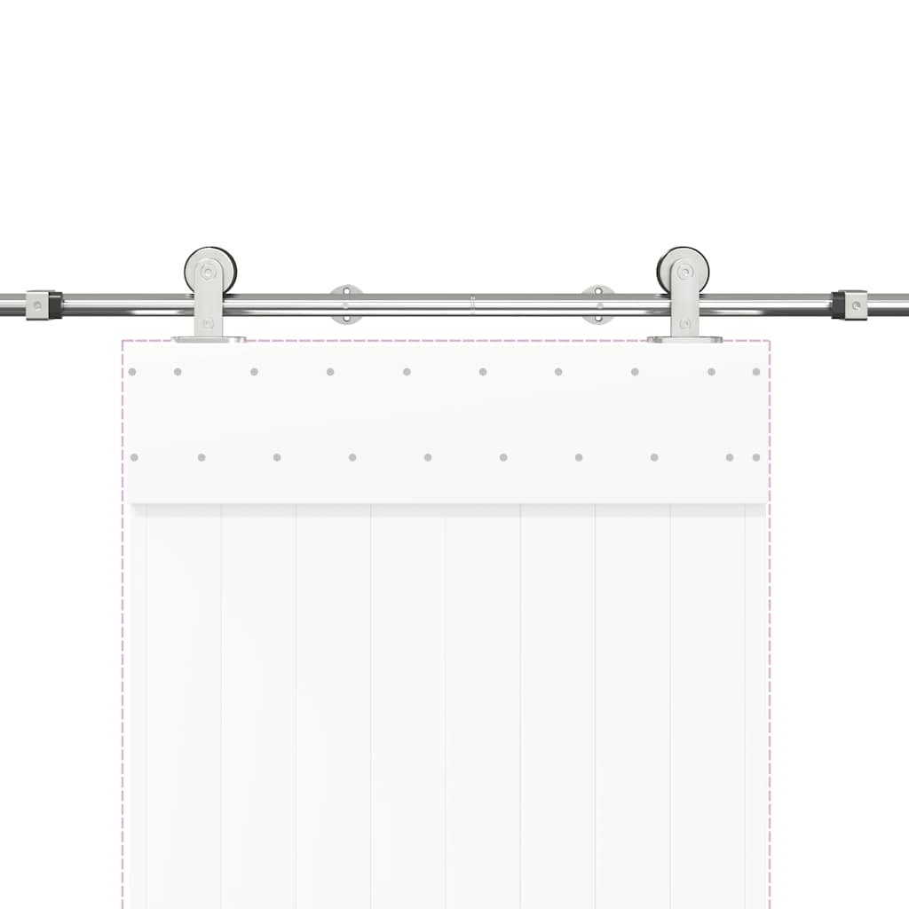 Kit Binari Porta Scorrevole 200 cm Acciaio Inossidabile Argento | homemem39