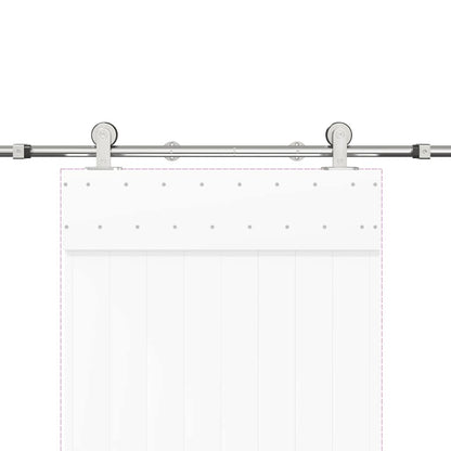 Kit Binari Porta Scorrevole 200 cm Acciaio Inossidabile Argento | homemem39