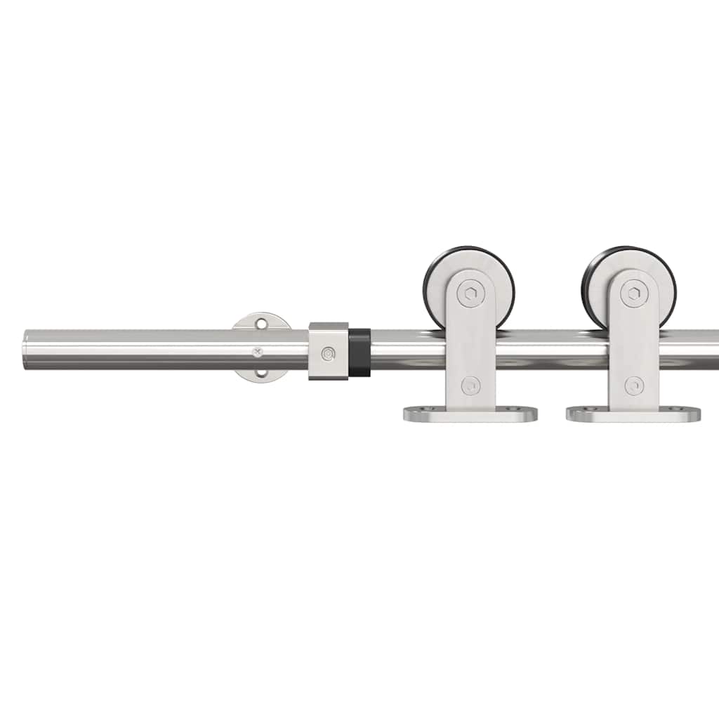 Kit Binari Porta Scorrevole 200 cm Acciaio Inossidabile Argento | homemem39