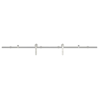 Kit Binari Porta Scorrevole 183 cm Acciaio Inossidabile Argento | homemem39