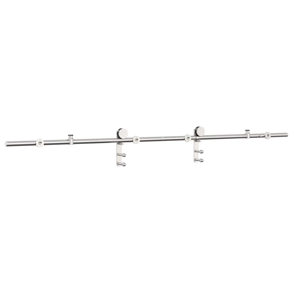 Kit Binari Porta Scorrevole 183 cm Acciaio Inossidabile Argento | homemem39