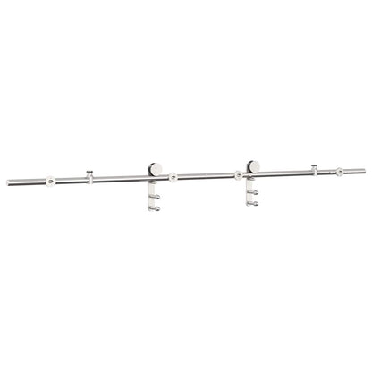 Kit Binari Porta Scorrevole 183 cm Acciaio Inossidabile Argento | homemem39